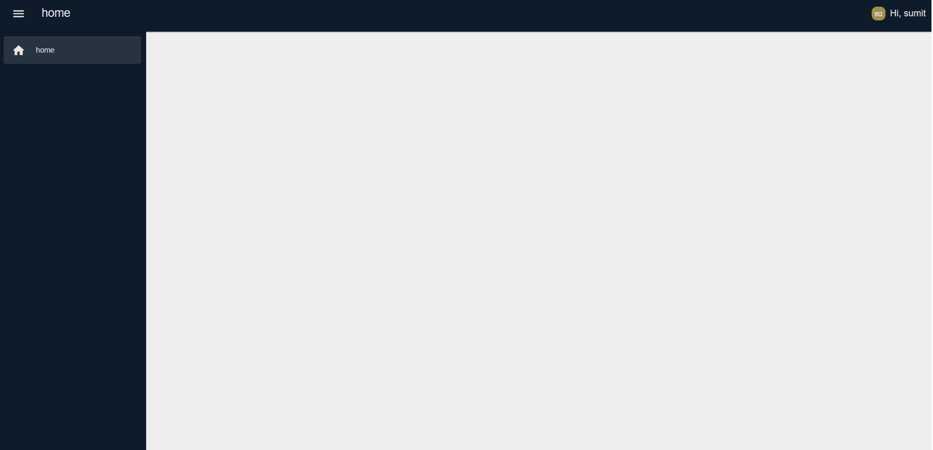 "Screenshot displaying the Dashboard view of normal users"